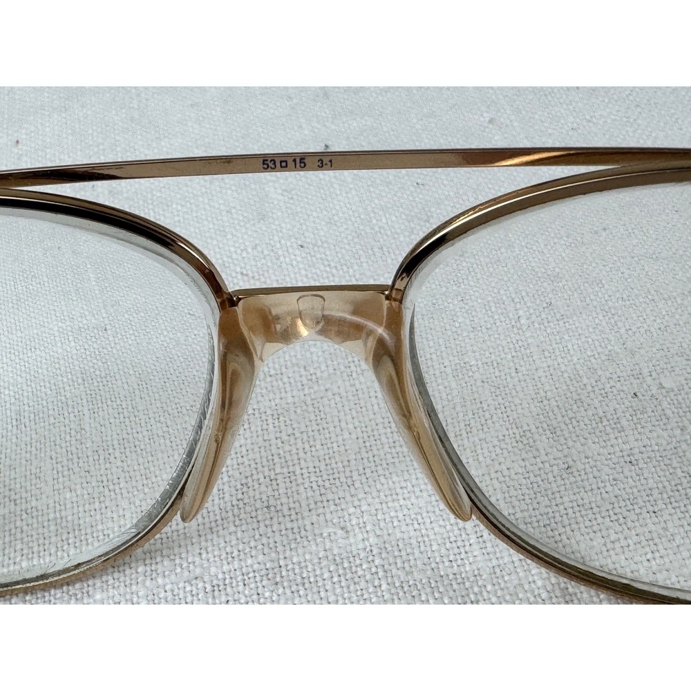Vintage Safilo Elasta 3006 Gold Tone Aviator Eyeglasses Frames Italy 53-15-140 - Picture 6 of 8
